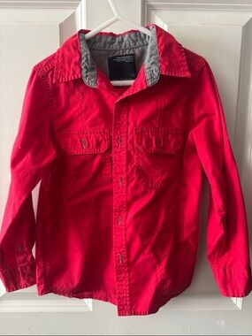 Boys Button-Down Shirt - Red